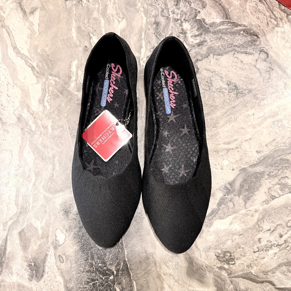 Skechers Black Ballet Flats Memory Foam NIB 9.5
